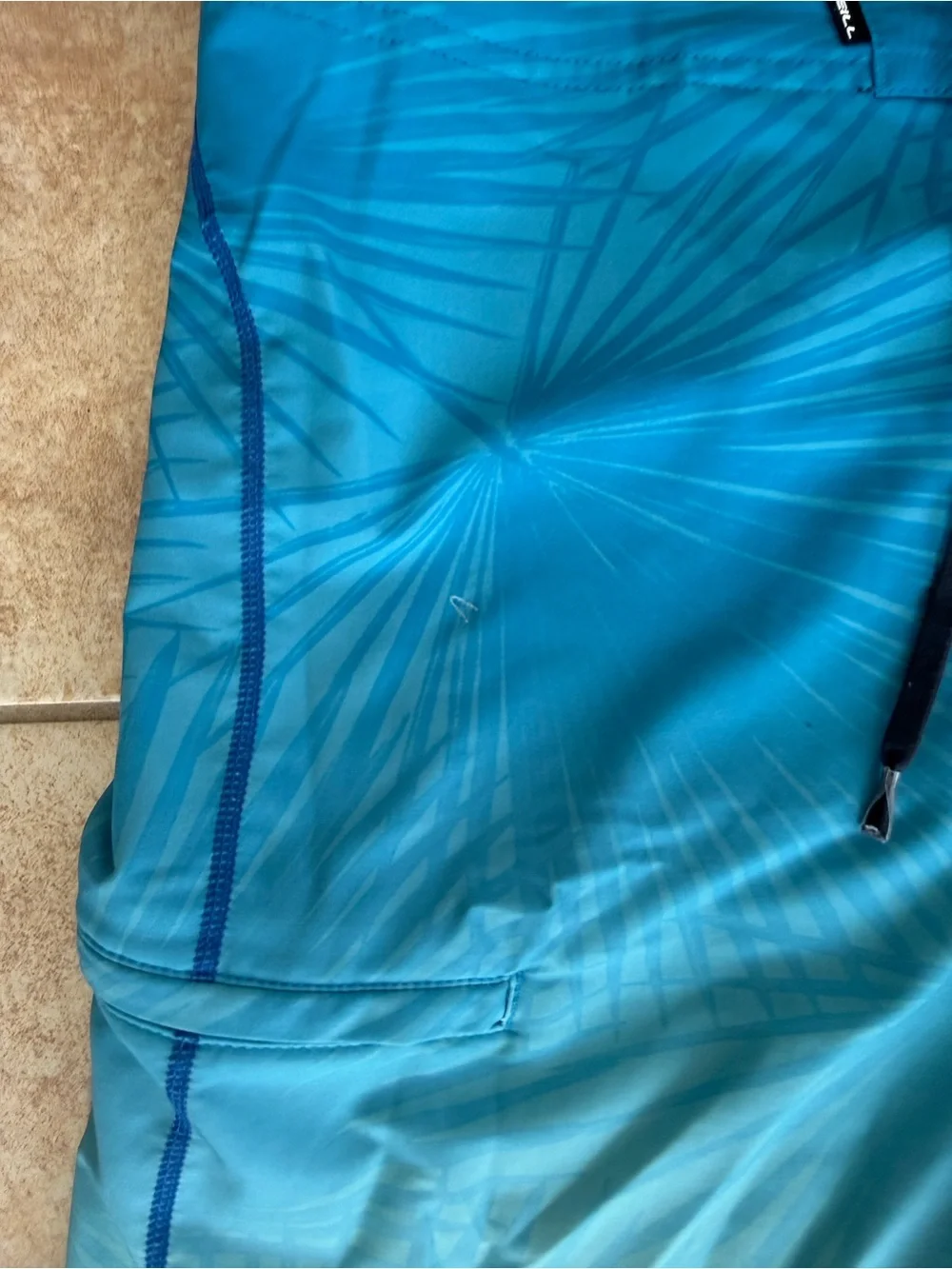 Quiksilver Men's Blue Ombre Palm-Print Board Shorts